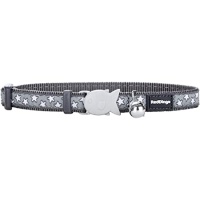 Red Dingo Ошейник для кошек 12mm x 20-32cm Stars White on Cool Grey арт.CC-ST-GY-12