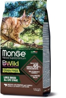 MONGE BWILD Grain Free Cat Adult Large Breed Buffalo Корм беззерновой для крупных кошек Буйвол 1,5кг арт.2065