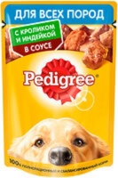 Педигри для взрослых собак всех пород с кроликом и индейкой в соусе 85гр.