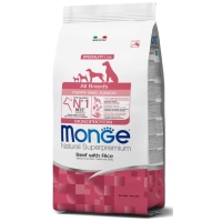 MONGE Dog Monoprotein ALL BREEDS P&J Beef&Rice Корм для щенков всех пород Говядина/рис 12кг арт.1365