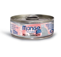 Monge Cat Natural для кошек Желтоперый тунец Курица Креветки 80гр  арт.7252