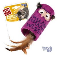 Игрушка для кошек сова-цилиндр с пером со звуковым чипом 22х8,5х8,5 см GiGwi арт. 75355
