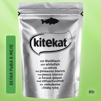 Kitekat Консервированный корм д/кошек с сигом в желе 85гр
