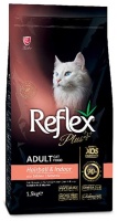 Reflex plus Adult Cat Food Hairball&Indoor Salmon Для взрослых кошек с выведением шерсти kосось 15кг  арт.029445