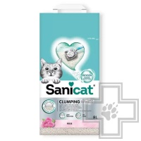 Наполнитель д/кошачьего туалета Sanicat Clumping White 8L Роза