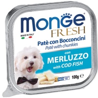 Monge Fresh влажный корм для собак нежный паштет с треской 100гр  арт.13109