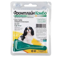 Капли Фронтлайн Комбо от блох и клещей для собак весом от 2 до 10кг 0.67мл арт.FR05
