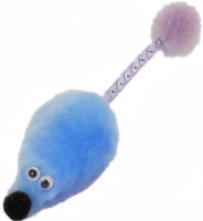Игрушка Мышь с мятой голубой мех с хвостом трубочка с норкой GoSi 6х4,1х4,1см арт.sh-07139
