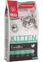 BLITZ Kitten сухой корм д/котят Индейка 0,4кг арт.680566