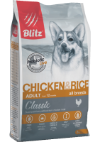 BLITZ Adult Chicken&Rice сухой корм д/взрослых собак Курица рис 2кг (680665)