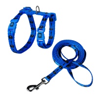 DOCO LOCO Шлейка + поводок для кошек с Принтом Neck1x19-27cm Chest1x28.5-46cm M2  арт.DCAT202-2072-M2