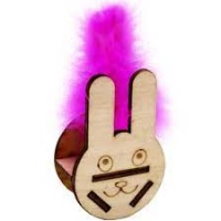 Игрушка-Неваляшка для кошек "Заяц с пером марабу" 19,5х6,5х3,5см арт.sh-07588
