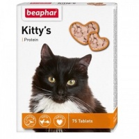 Beaphar Витаминизированное лакомство Kitty"s розовые сердечки протеин 75таб   арт.12510