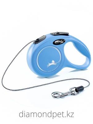 Рулетка New Classic для собак и кошек до 8кг трос 3м XS синий Flexi арт.FX022412