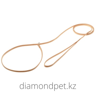 PetLine Поводок-удавка с кольцом (лента-чулок) 5мм*120см (БЕЖЕВЫЙ) арт.74-5437