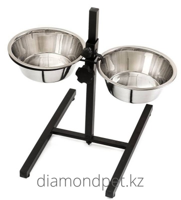Подставка с мисками телескопическая Double Diner 2*2.8л арт.VM2702D