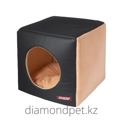 Куб (кожа черн/мех беж) №2 35х35х35 арт.01625-1 Куб (кожа черн/мех беж) №2 35х35х35 арт.01625-1