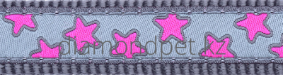 Red Dingo ошейник-Полуудавка для собак 20mm x 32-47cm Hot Pink Stars on Cool grey арт.MC-PS-GY-20 Red Dingo ошейник-Полуудавка для собак 20mm x 32-47cm Hot Pink Stars on Cool grey арт.MC-PS-GY-20