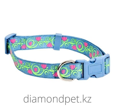 Ошейник для собак со светоотражающим рисунком Lol Blue 25ммх40-66см Petmate арт.10495