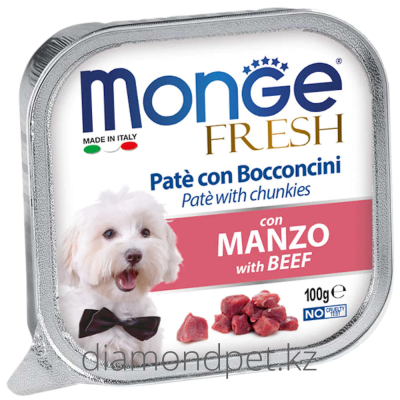 Monge Fresh влажный корм для собак нежный паштет из говядины 100гр арт.1307