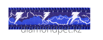 Red Dingo Шлея с поводком для кошек 12мм Lightning Dark Blue арт.CH-LT-DB-12