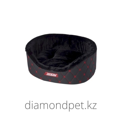 Лежак Премиум Карбон №3 черный/красный 55х43х16 арт.02635-8/1