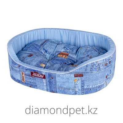 Лежак Премиум (хлопок) №4 Джинс 64х49х20 арт.