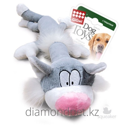 Кот с большой пищалкой ткань 60см Gigwi арт.75227