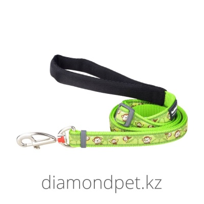 Red Dingo Поводок для собак 12mm x 1.8m Monkey Lime Green арт.L6-MK-LG-12 Red Dingo Поводок для собак 12mm x 1.8m Monkey Lime Green арт.L6-MK-LG-12