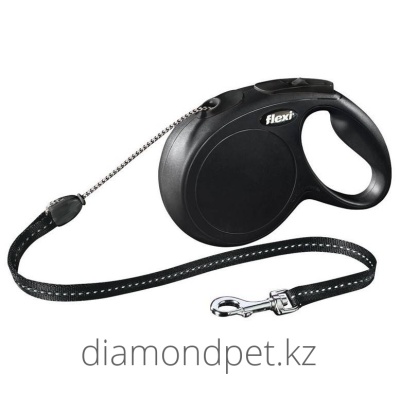 Рулетка New Classic для собак до 20кг черный 8м р-р М Flexi арт.22825