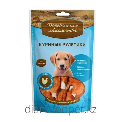 Деревенские лакомства для щенков куриные рулетики арт.711267