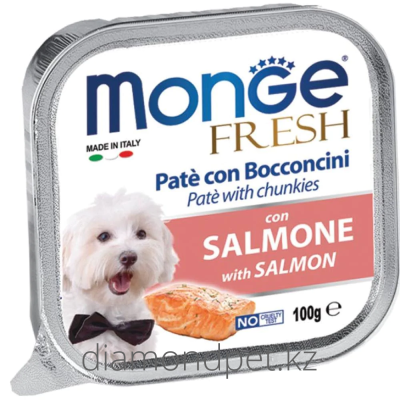 Monge Fresh влажный корм для собак нежный паштет с лососем 100гр арт.1308