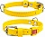 Ошейник для собак кожаный WAUDOG Glamour с QR паспортом, без украшений, Ш 12 мм, Дл 21-29 см желтый