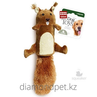Игрушка для собак белка с большой пищалкой 32см GiGwi арт.75015