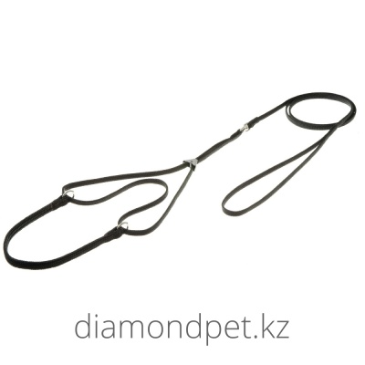 PetLine Ринговка с прищепкой 5 мм и мартингалом 7 мм (чёрная) арт.57BL