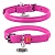 Ошейник для собак кожаный WAUDOG Glamour с QR паспортом, круглый, Д 8 мм, Дл 25-33 см розовый