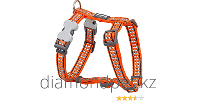 Red Dingo Шлея для собак 12mm, Neck 25-39cm, Body 30-44cm светоотражающая Orange арт.DH-RB-OR-12 Red Dingo Шлея для собак 12mm, Neck 25-39cm, Body 30-44cm светоотражающая Orange арт.DH-RB-OR-12